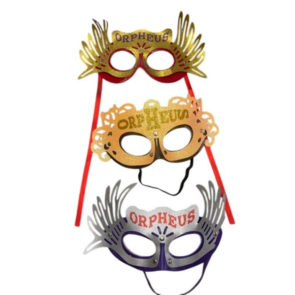 Mardi Gras New Orleans Festival Masks Elastic Bands Lot Bundle 3 Vtg OPRHEUS